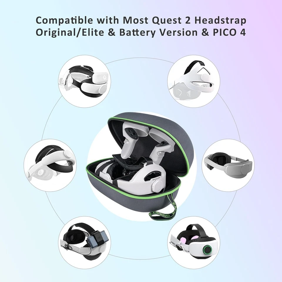 Hard Carrying Case for Oculus Quest 2 All-in-one VR Gaming Headset Controllers - Image 4 of 4