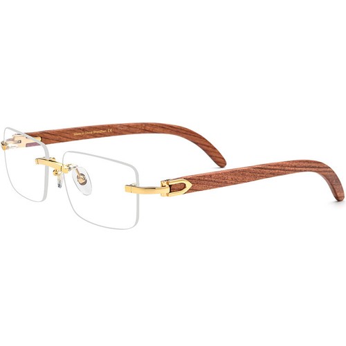 Lujo Monturas de Gafas de Madera Natural Sin Montura Hombre Mujer Gafas RX 54-18-140 - Imagen 3 de 10