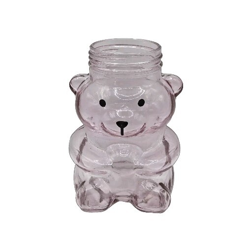 Valentine's Day Big Glass Bear Container Jar Light Pink No LID