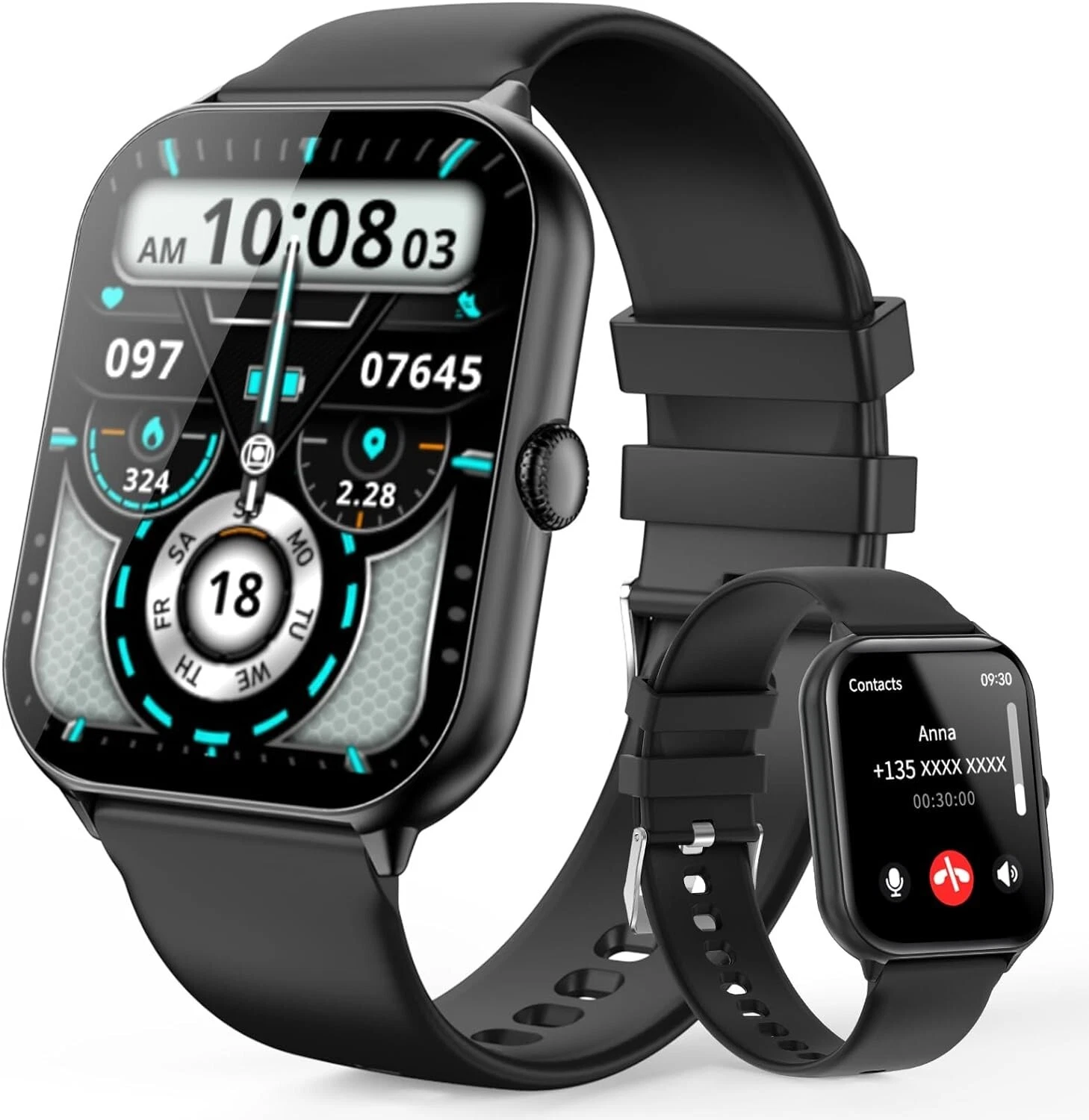 Smartwatch Men's Phone Function Wristwatch Sport Watch for iPhone Samsung Huawei