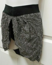 JAZZ COSTUME SILVER GLITTER open Skirt Black Velvet trunks attch girls med C