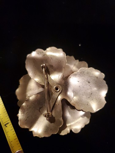 Broche prendedor flor azul vintage - Imagen 2 de 4