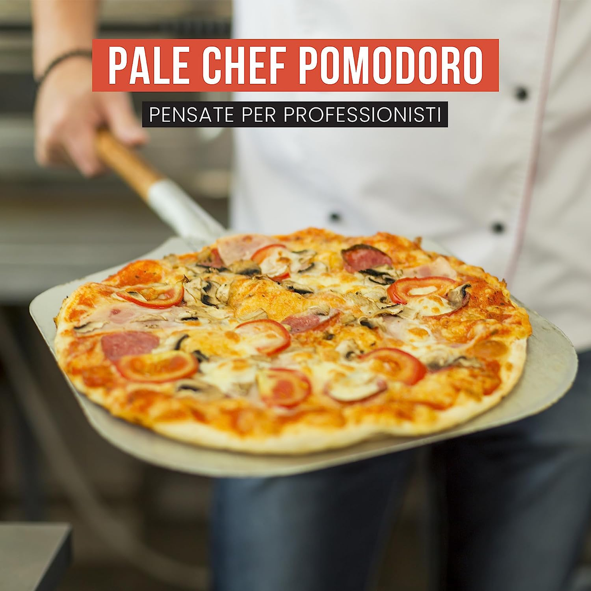 Pala Per Pizza Forata 30x35 Cm - Manico In Legno Allungabile (76-124 Cm) - Professionale Per Forno