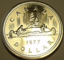Prueba Canadá 1977 dólar canoa ~ 225.307 acuñado ~ tenemos canadiense ~ envío gratuito