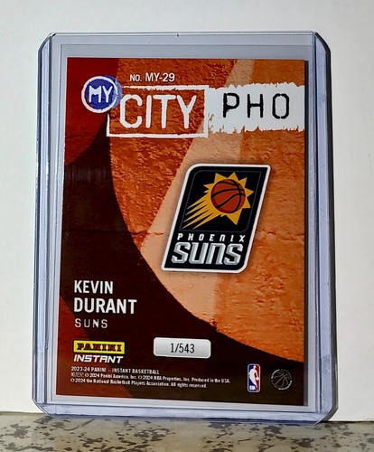 Carta basket Kevin Durant 2023-24 Panini NBA #29 MyCity Phoenix Suns 1/543 - Foto 2 di 2