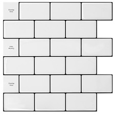 Art3d Peel and Stick Backsplash 12x12 inch Self-Adhesive Subway Wall Tile 10P