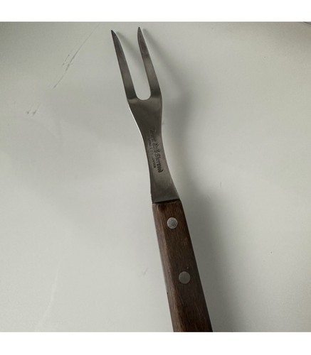 FORCHETTA BISTECCA CARNE ACCIAIO INOX VINTAGE ANNI 70-80 REGENT SHERWOOD JAPAN - Foto 7 di 7