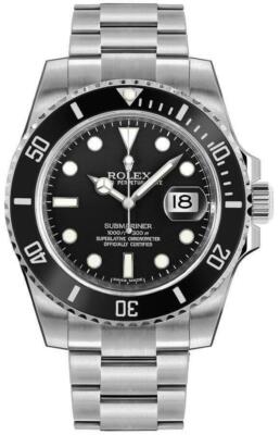 Rolex Submariner Date Automatic Black Dial Mens Dress Dive Watch 116610LN-0001