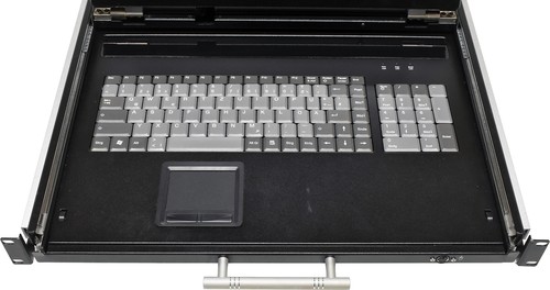 Haitwin-Delphin Korat 17" KVM Rack Console DE Keyboard +Rack Rails +PSU - Afbeelding 3 van 7