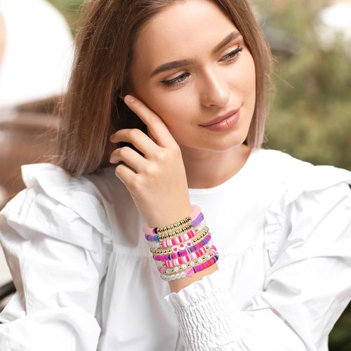 8Pcs Girls Bracelets, Colorful Friendship Bracelets Preppy Bracelets Boho Love H - Picture 7 of 7