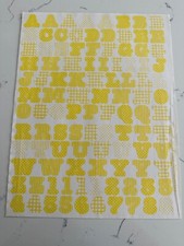 Making Memories Large Yellow Pattern Upper/Lower Case ABC/123 Scrapbooking