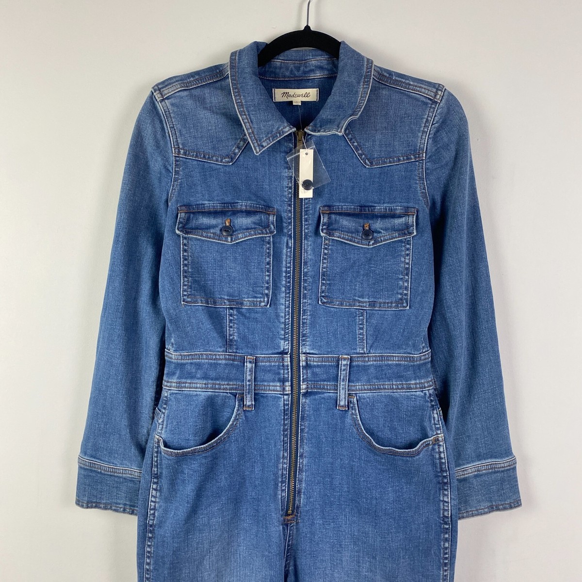 Madewell Denim Zip-Front Coverall Jumpsuit Western Edition Womens