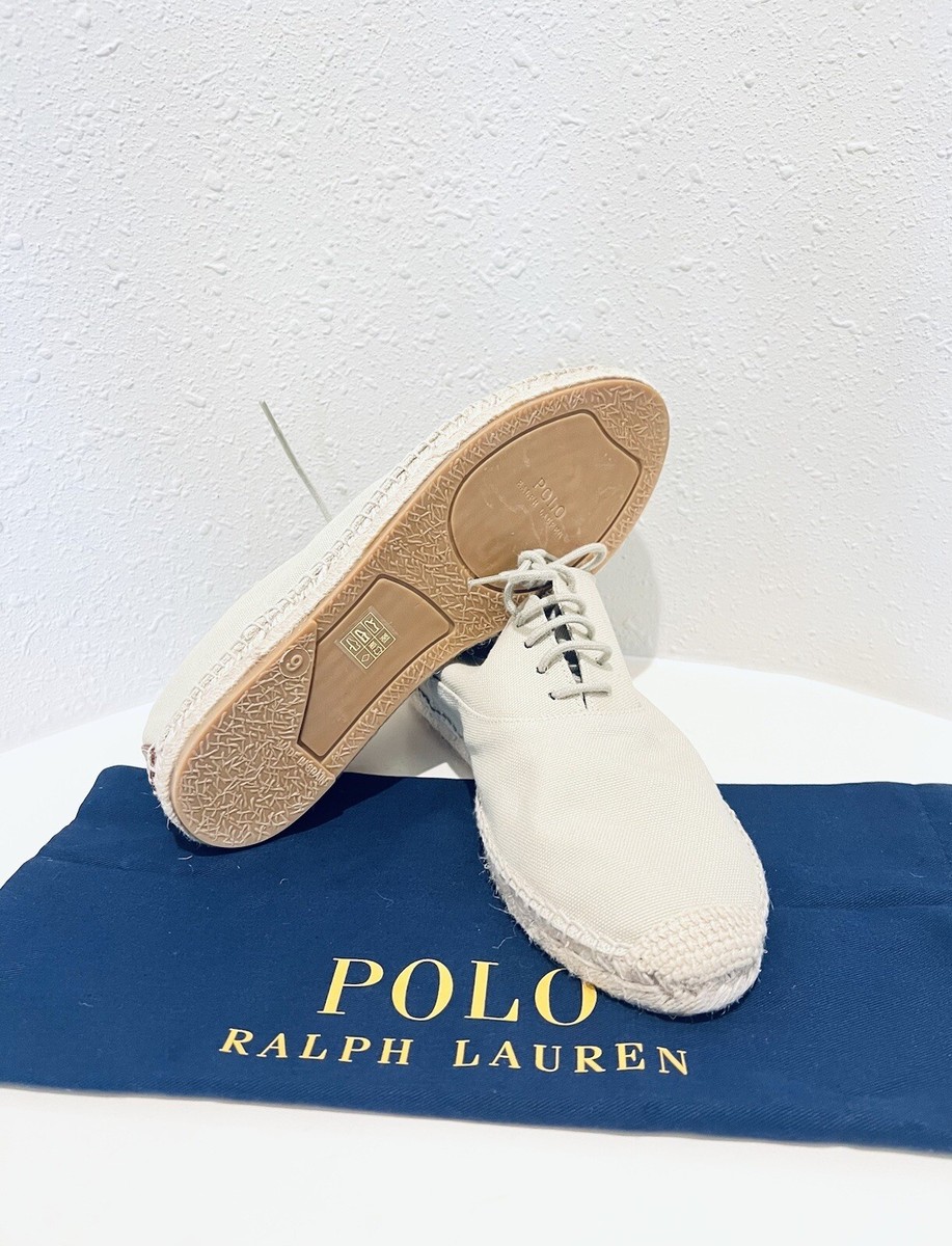 Polo Ralph Lauren Women's Canvas Beige Lace Up Espadrille