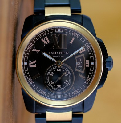 Cartier Calibre 18k RG PVD Black Dial 