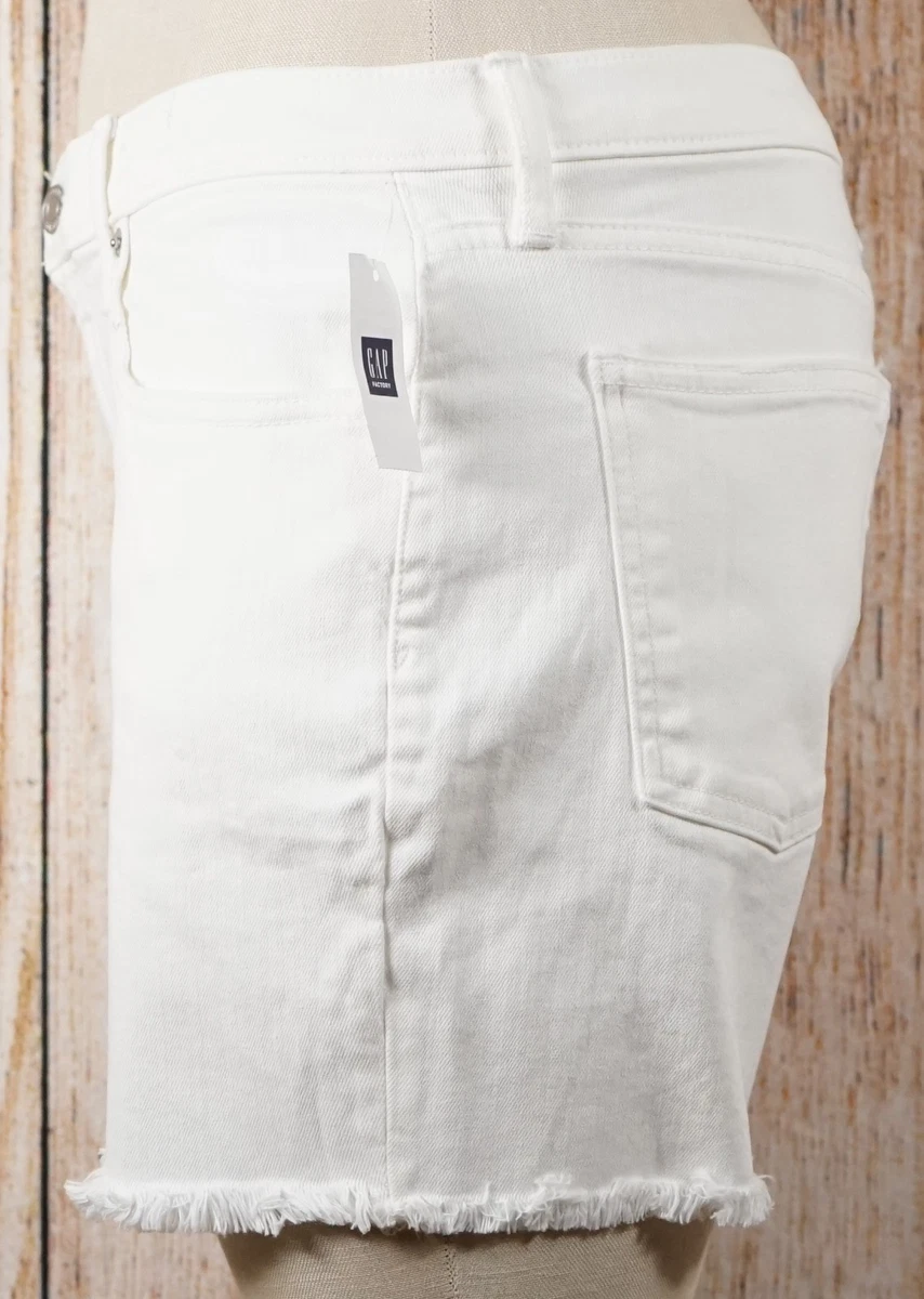 NWT Womens GAP 5 Inch Denim Shorts Optic White Cotton Spandex