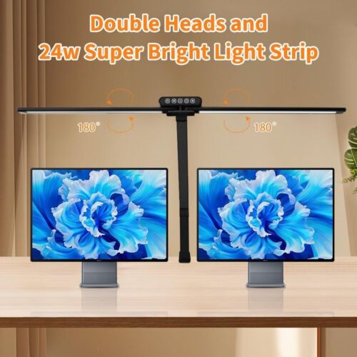 LED Desk Lamp with Clamp Double Head Desk Lamp with 360° Adjustable - Picture 3 of 8