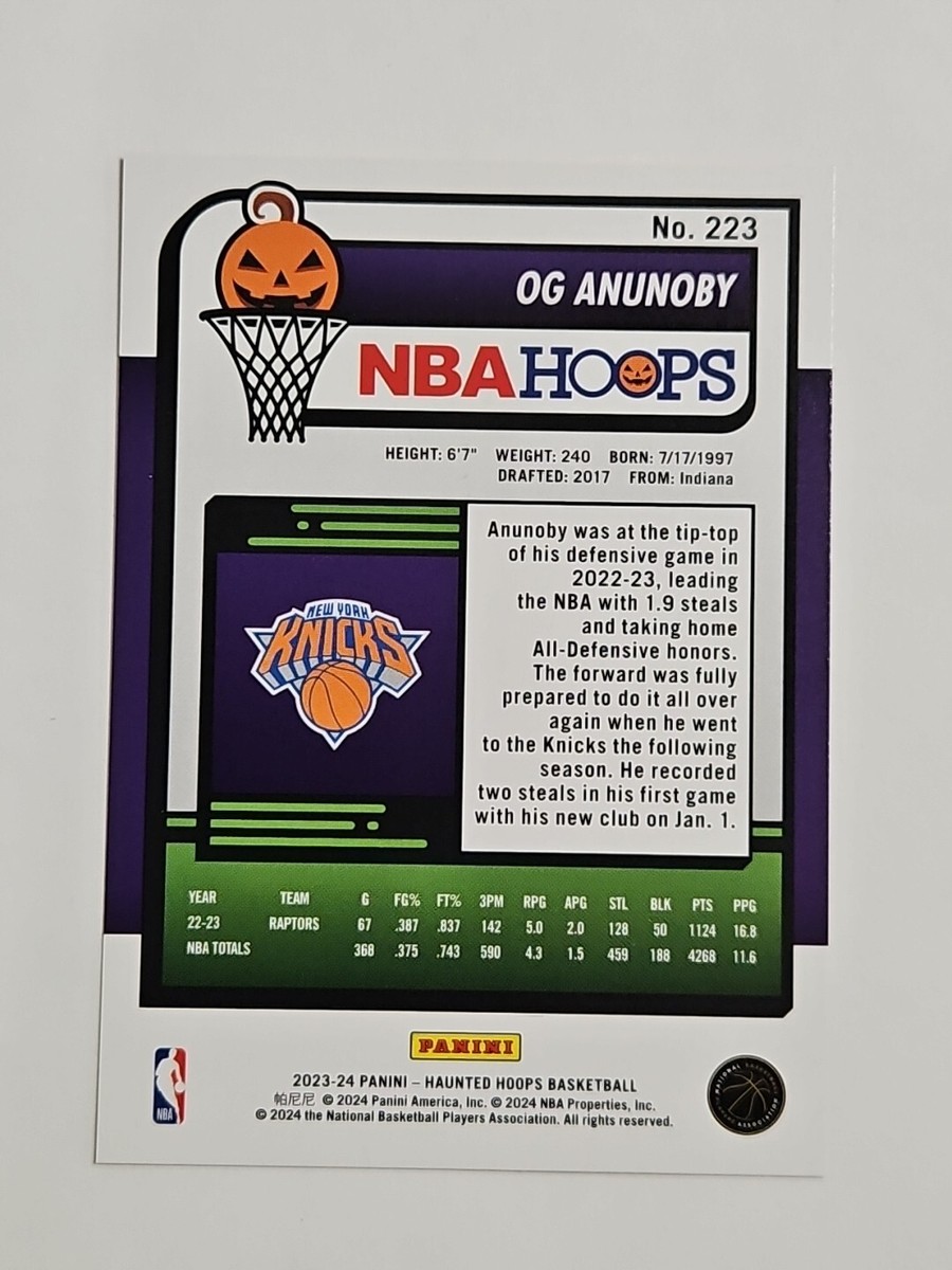 2023-24 Panini NBA Haunted Hoops #223 OG Anunoby Orange Parallel