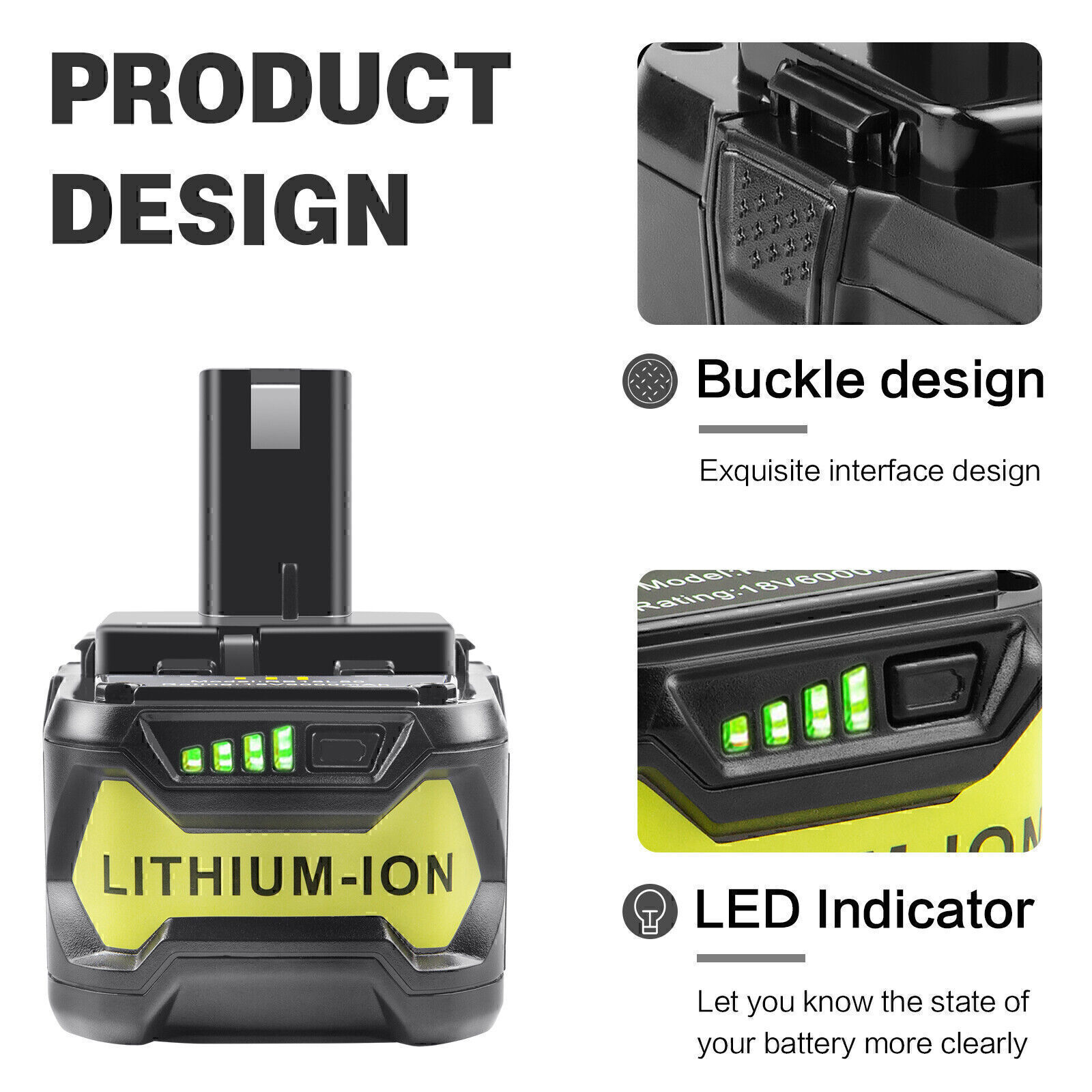 Für Ryobi Akku 18V 9Ah HP Lithium One Plus RB18L50 P108