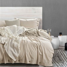 4 Pcs. Bedding Set Luxury Cotton Linen Duvet Cover Flat Sheet Set European Set