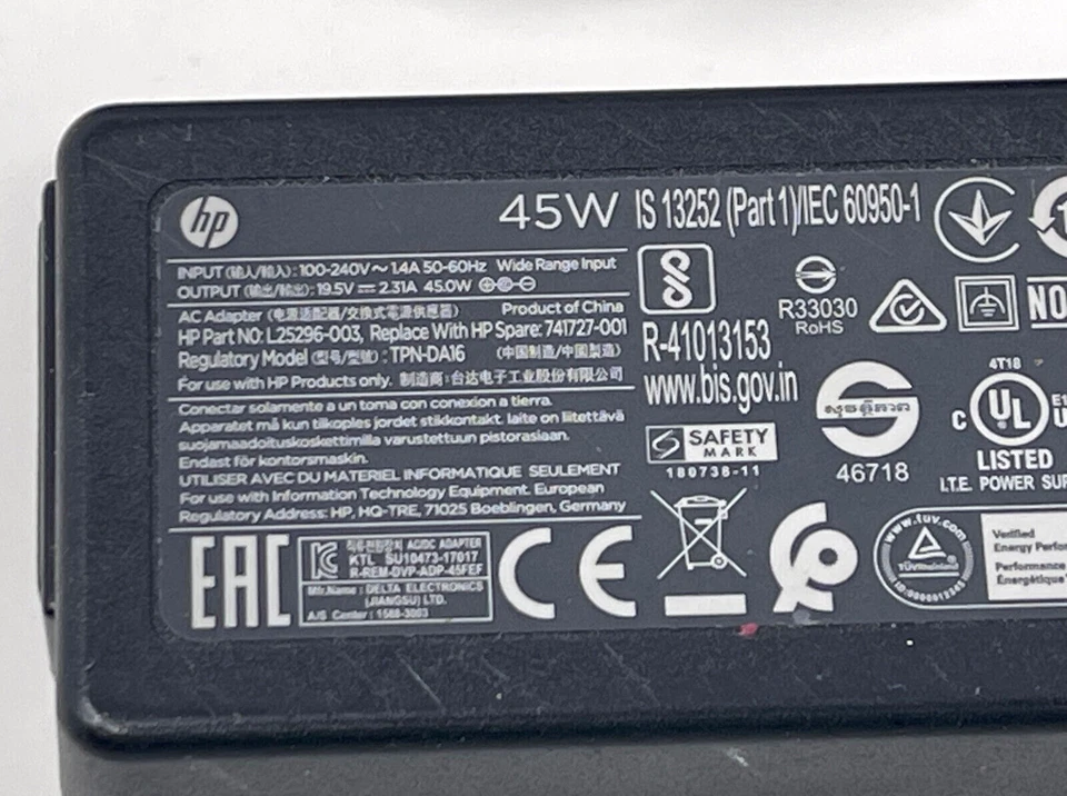 Genuine Original HP AC Power Adapter L25296-003 Used Tested Works 19.5 V 2.31 A - Image 3 of 3