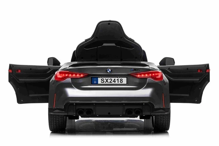 BMW M4 12V Kids Ride on Car with Remote Leather Seats EVA Wheels Metallic Grey - Image 4 of 4