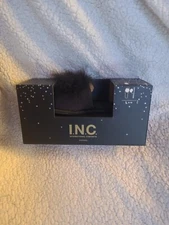 INC Slippers Faux Fur Top Flat Shoes Size Large 9-10 Black NEW in Box