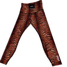 Image of Lorna Jane Women Maternity Tights Ankle Biter Pants Tiger Striped Size XS