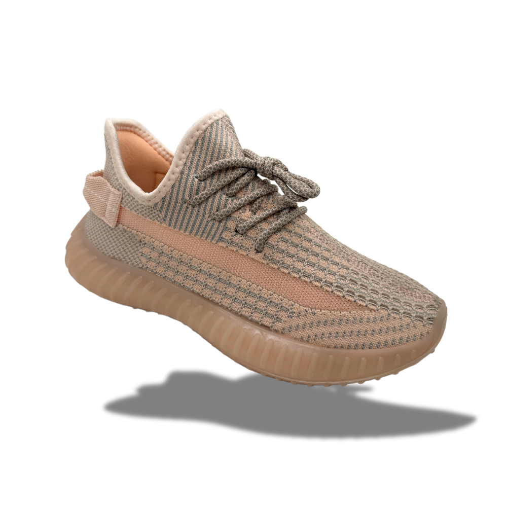 Women's Knit Sneakers with Comfortable Sole and Stylish Design Peach