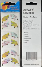 12 packages of Pearlized Cow Stickers, "Great 7" Sticker Designs, PMP0701