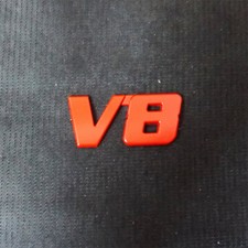 1x Glossy V8 Red Metal Emblem Badge Decal Sticker High Limited Tailgate V6 Motor