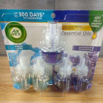 Air Wick Plug in Scented Oil Refill, Fresh Linen and Lavender, 3.38 oz., 5 ct,