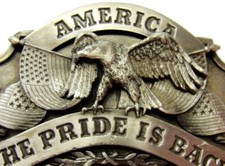 Eagle 1986 Siskiyou America The Pride is Back Belt Buckle USA D-40 Vintage