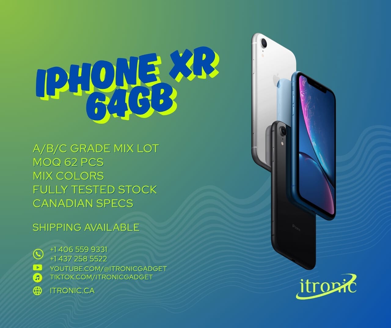 Apple iPhone XR – 64 GB – MIX COLOR (Unlocked)