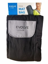 Evolve by Gaiam black yoga mat bag with shoulder strap, pockets,  full zip NEW