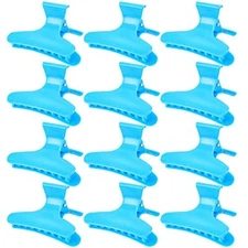  12 Pack Butterfly Hair Clamps Claw Clips Salon Pro Section Clip for Blue