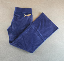 Vintage Juicy Couture Low Rise Velour Wide Leg Track Pants Size Large Purple Y2K