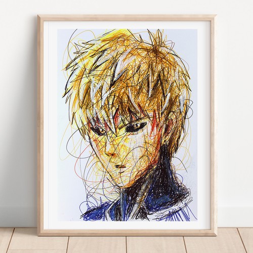 Genos Ballpoint Pen Print, One Punch Man Art Poster | eBay