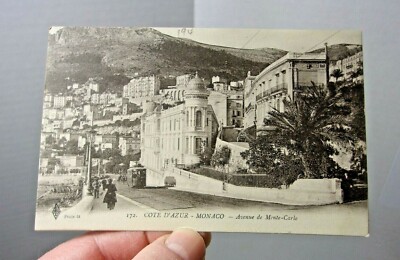 Cote D' Azur Monaco Monte Carlo France  Antique Postcard 
