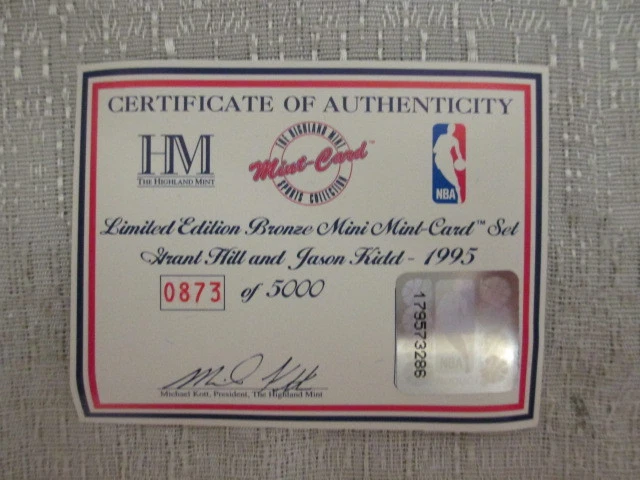 1995 Grant Hill Jason Kidd Baloncesto Highland Como Nuevo Bronce Mini Juego de Tarjetas Como Nuevo Foto 3 de 4