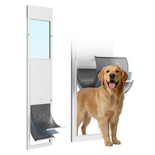 VEVOR Hundeklappe Glasschiebet&uuml;ren Haustiert&uuml;r Hundet&uuml;r f&uuml;r Extra Gro&szlig;e Hunde