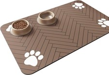 Absorbent Pet Feeding Mat - Waterproof Placemat for Dog  Cat Food Bowls