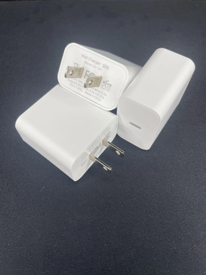3 Pack of iPhone/Samsung Fast Charging Blocks and Chargers (6ft) - Image 2 of 4