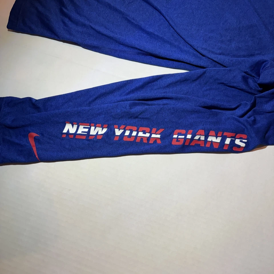 Camisa masculina New York Giants XL Nike azul manga longa futebol americano NFL Dri Fit stretch - Imagem 4 de 4