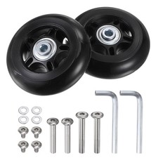 uxcell Replacement Luggage Wheels 75x24mm Suitcase Wheel 75x24mm, black