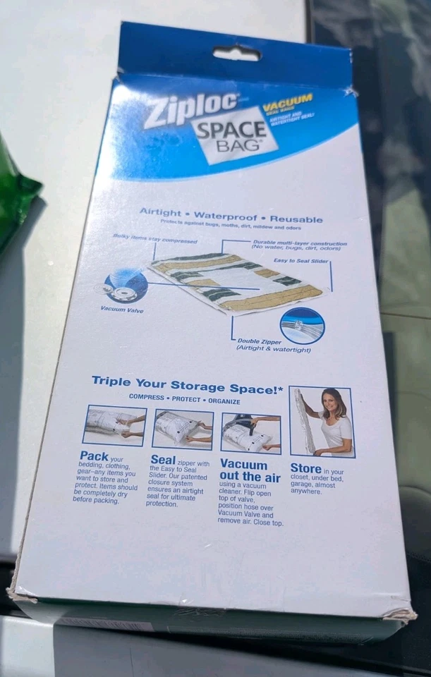 Bolsas Ziploc Clear Space 2 bolsas XL impermeables compresión 3 veces el almacenamiento Foto 2 de 2