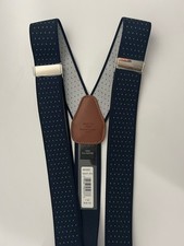 Perry Ellis, Suspenders Navy 1-SZ Bonded Leather Y6DI