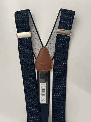 Perry Ellis, Suspenders Navy 1-SZ Bonded Leather Y6DI ￼