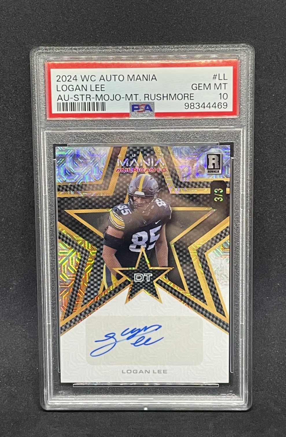 Logan Lee Wild Card Auto Mania American Football Hobby Autographs #LL Star-Mojo Foil-MT. Rushmore