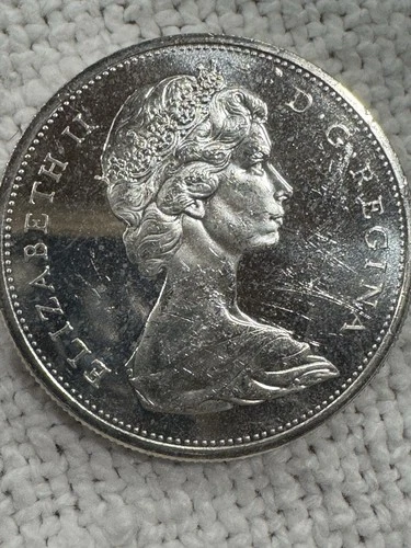 1965 BRILLIANT UNCIRCULATED CANADIAN SILVER DOLLAR COIN-MONEY
