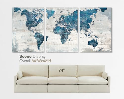 Wall Decor Living Room Home Office Wall Art Framed Blue Home Decor Large - Picture 6 of 7